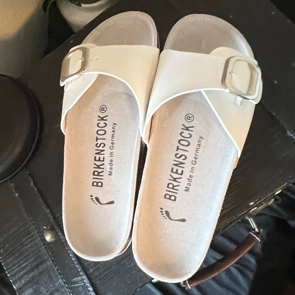 Women's White Slide Sandals NWOT